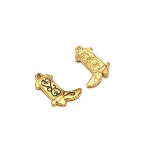 Stainless Steel Pendants, 304 Stainless Steel, Shoes, Vacuum Ion Plating, DIY & different styles for choice & enamel, more colors for choice, 10PCs/Bag, Sold By Bag
