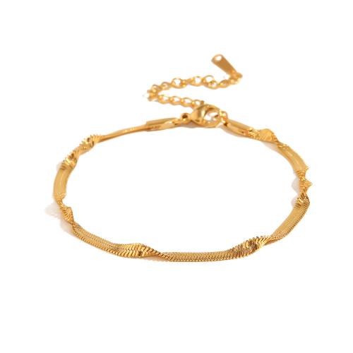 Stainless Steel Jewelry Bracelet, 304 Stainless Steel, 18K gold plated, fashion jewelry & for woman, Sold By PC