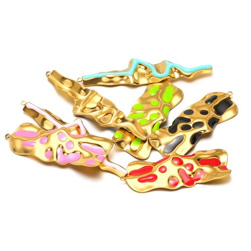 Bijoux pendentifs en acier inoxydable , Acier inoxydable 304, Placage de couleur d'or, DIY & styles différents pour le choix & émail, plus de couleurs à choisir, 10PC/sac, Vendu par sac