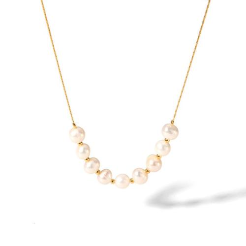 Natural Cultured Freshwater Pearl Jewelry Sets, 304 Stainless Steel, with Freshwater Pearl, 18K gold plated, fashion jewelry & different styles for choice & for woman, Sold By PC
