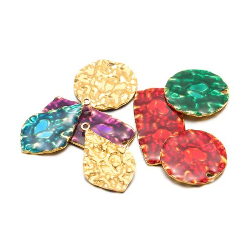 Bijoux pendentifs en acier inoxydable , Acier inoxydable 304, Placage de couleur d'or, DIY & styles différents pour le choix & émail, plus de couleurs à choisir, 10PC/sac, Vendu par sac
