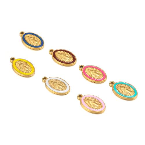 Stainless Steel Pendants, 304 Stainless Steel, gold color plated, DIY & enamel, more colors for choice, 5PCs/Bag, Sold By Bag