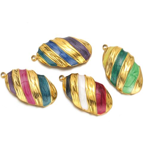 Stainless Steel Pendants, 304 Stainless Steel, gold color plated, DIY & enamel, more colors for choice, 5PCs/Bag, Sold By Bag