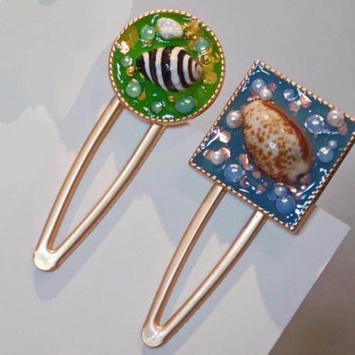Alligator Hair Clip, Tibetan Style, with Shell, fashion jewelry & different styles for choice & for woman & epoxy gel, Sold By PC