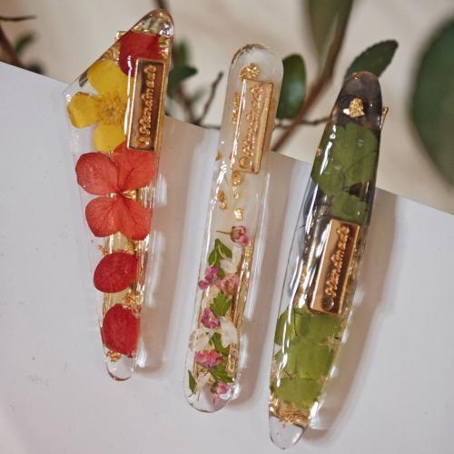 Alligator Hair Clip, Tibetan Style, with Dried Flower, fashion jewelry & for woman & epoxy gel, Sold By PC