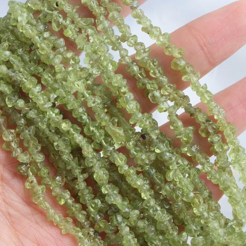 Peridot Stone Beads, irregular, DIY, green, 3-5mm, Sold By Strand