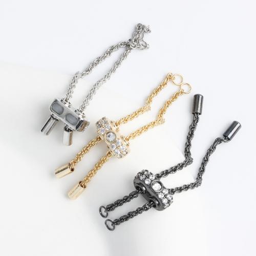 Brass Extender Chain, plated, DIY & with rhinestone, more colors for choice, nickel, lead & cadmium free, 60x10mm, Sold By Strand