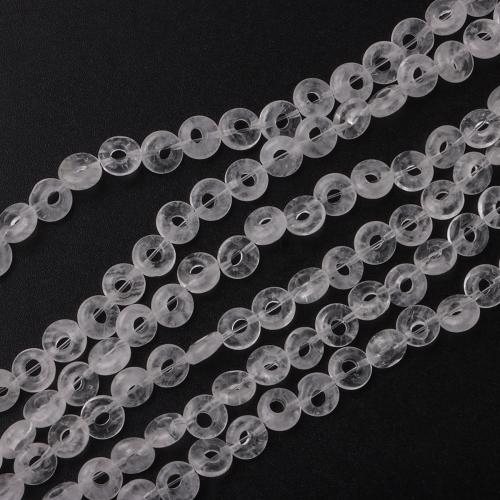 Natural Clear Quartz Beads, Donut, DIY, clear, 8mm, Length:40 cm, Sold By Set