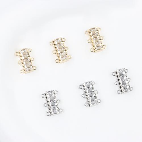 Brass Magnetic Clasp, DIY & with rhinestone, more colors for choice, nickel, lead & cadmium free, Sold By Strand