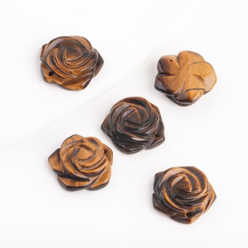 Natural Tiger Eye Pendants, Rose, DIY, mixed colors, Sold By PC