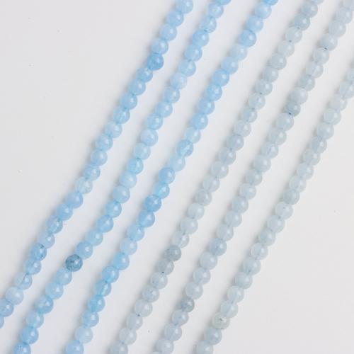Gemstone Jewelry Beads, Aquamarine, Round, DIY, more colors for choice, 4mm, Sold By PC