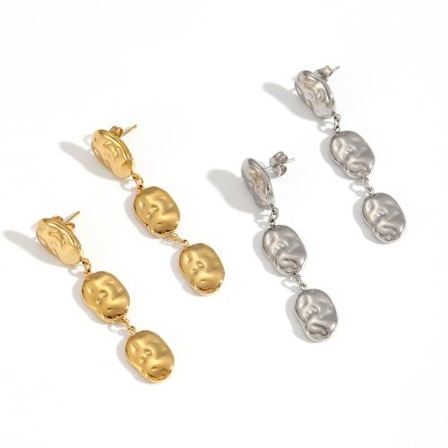 Stainless Steel Drop Earring, 304 Stainless Steel, plated, fashion jewelry, more colors for choice, Sold By Pair