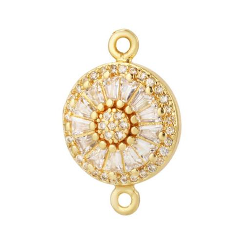 Brass Jewelry Connector, plated, DIY & micro pave cubic zirconia, more colors for choice, nickel, lead & cadmium free, Sold By Pair