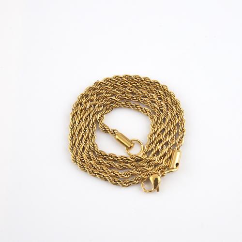 Titanium Steel Necklace Chain, plated, French Rope Chain & Unisex & different size for choice, more colors for choice, Sold By PC
