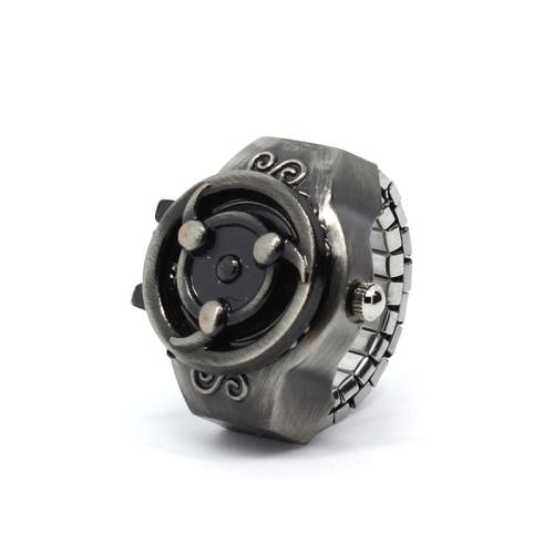 Zinklegierung Fingerring Uhr, mit Glas, plattiert, Vintage & verschiedene Stile für Wahl & für den Menschen, 20mm, Größe:7-10, verkauft von PC