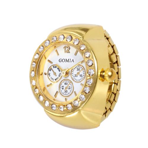Tibetan Style Finger Ring Watch, with Glass, Round, plated, Unisex & different styles for choice & with rhinestone, 20mm, US Ring Size:6-8, Sold By PC