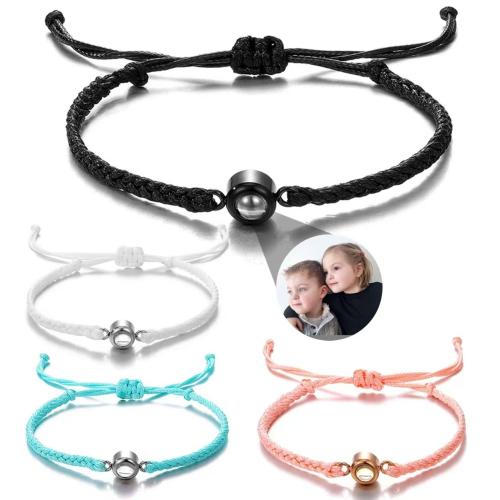Acier inoxydable 304 Miniature Projection Bracelet, avec cordon de polyester, unisexe & styles différents pour le choix, Longueur:Environ 6-10 pouce, Vendu par PC