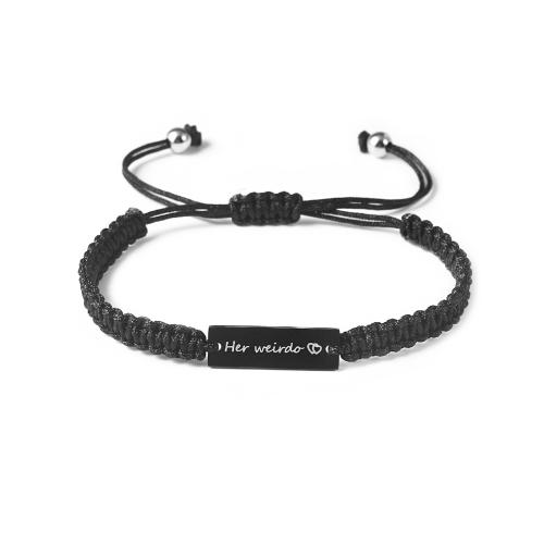 304 Stainless Steel Bracelet, with Nylon Cord, handmade, different styles for choice & for couple, Sold By PC