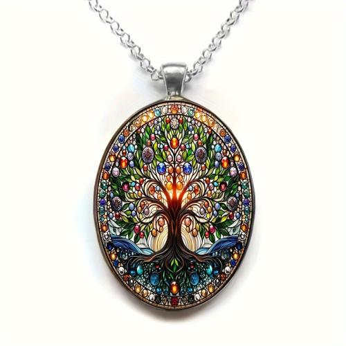 Tibetan Style Jewelry Necklace, with Glass, plated, fashion jewelry, more colors for choice, Sold By PC