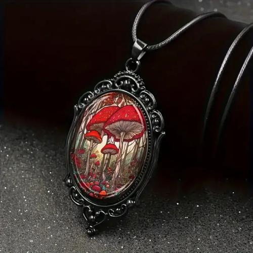 Tibetan Style Jewelry Necklace, with Glass, plated, fashion jewelry, more colors for choice, nickel, lead & cadmium free, 30x40mm, Sold By PC