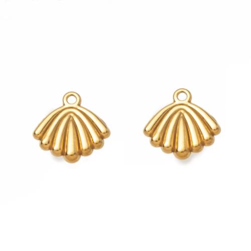 Stainless Steel Pendants, 304 Stainless Steel, Shell, DIY, more colors for choice, 12.40x2.48x11.41mm, Sold By PC