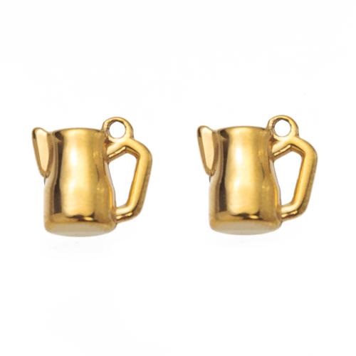 Stainless Steel Pendants, 304 Stainless Steel, Cup, DIY, more colors for choice, 9.83x6.38x9.40mm, Sold By PC