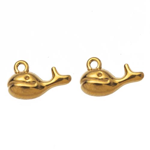 Stainless Steel Animal Pendants, 304 Stainless Steel, Dolphin, DIY, more colors for choice, 12.90x14.28x8.02mm, Sold By PC