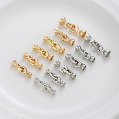 Brass Clasp, plated, 2 pieces & DIY & different styles for choice & micro pave cubic zirconia, more colors for choice, A:13x6.5mm;B:13x6.5mm;C:13.5x6mm;D:12x5.5mm;E:12.5x6.5;F:15.5x7.5mmu3002, Sold By Set
