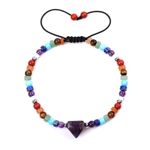 Bracelets de pierres précieuses, pierre gemme, avec Cordon de noeud & Acier inoxydable 304, fait à la main, bijoux de mode & différents matériaux pour le choix & unisexe, Vendu par PC