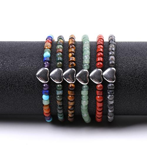 Bracelets de pierres précieuses, pierre gemme, avec Cordon de noeud & Acier inoxydable 304, fait à la main, bijoux de mode & différents matériaux pour le choix & unisexe, Vendu par PC