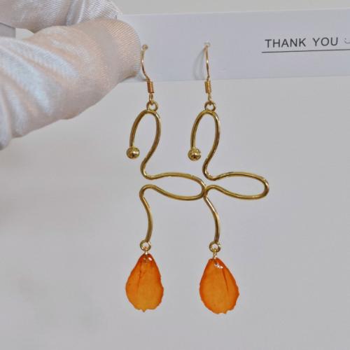 Tibetan Style Drop Earring, with Resin, fashion jewelry & for woman, Sold By Pair