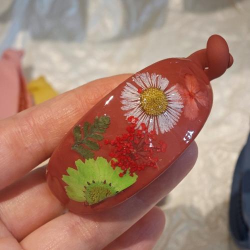 Plastic Hair Claw Clip, with Dried Flower, fashion jewelry & for woman & epoxy gel, more colors for choice, Sold By PC
