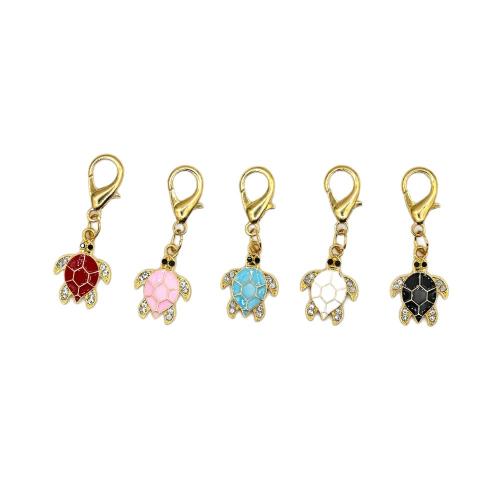 Tibetan Style Key Clasp, Unisex & enamel & with rhinestone, Sold By PC