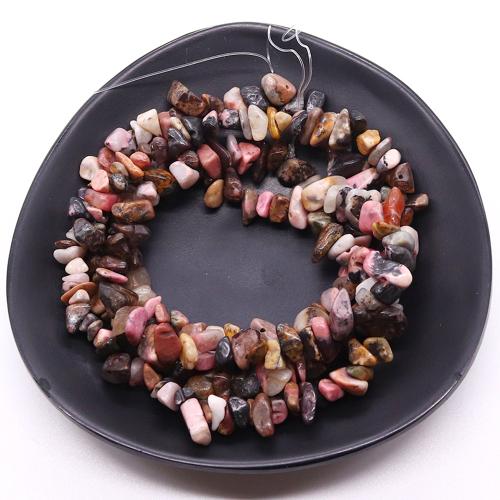 Edelstein Schmuckperlen, Schwarzer Streifen Rhodochrosite Stein, Unregelmäßige, DIY, gemischte Farben, 8mm, verkauft von Strang