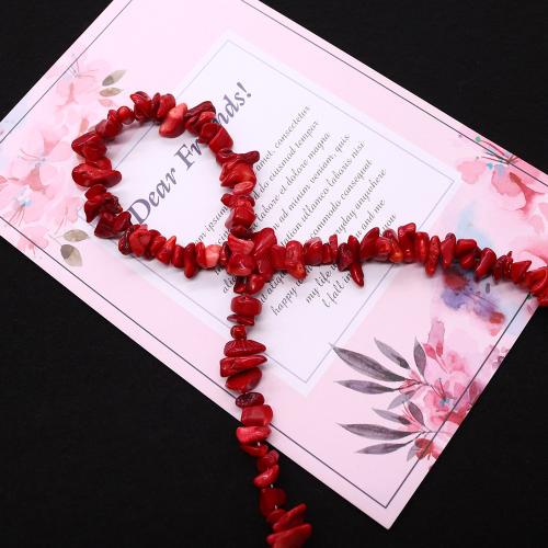 Synthetic Coral Beads, irregular, DIY, red, 8mm, Sold By Strand