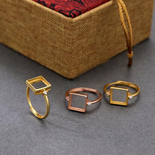 925 Sterling Silver Ring Bases, DIY & micro pave cubic zirconia, more colors for choice, 8x8mm, Sold By Strand