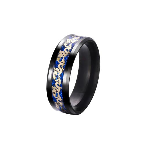Partículas de acero anillo, Dragón, chapado, diverso tamaño para la opción & para hombre, más colores para la opción, tamaño:6-13, Vendido por UD