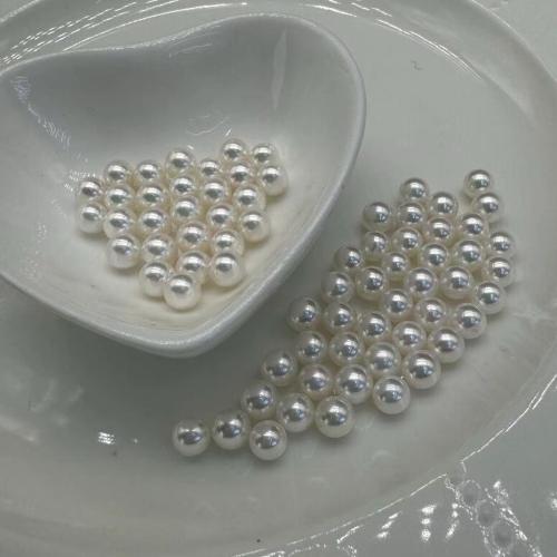 Cultured No Hole Freshwater Pearl Beads, Round, DIY, white, 3x5mm, Sold By PC