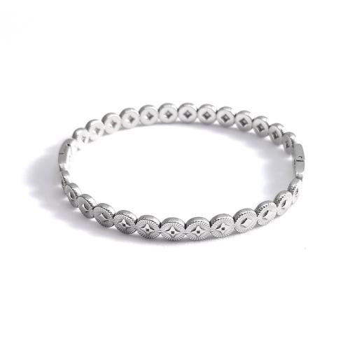 Stainless Steel Bangle, 304 Stainless Steel, polished, fashion jewelry & for woman, original color, Sold By PC