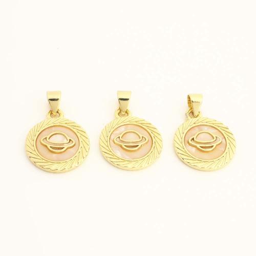 Messing Schmuck Anhänger, mit Muschel, DIY, goldfarben, verkauft von PC