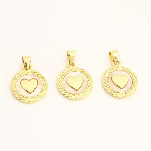 Messing Schmuck Anhänger, mit Muschel, DIY, goldfarben, verkauft von PC