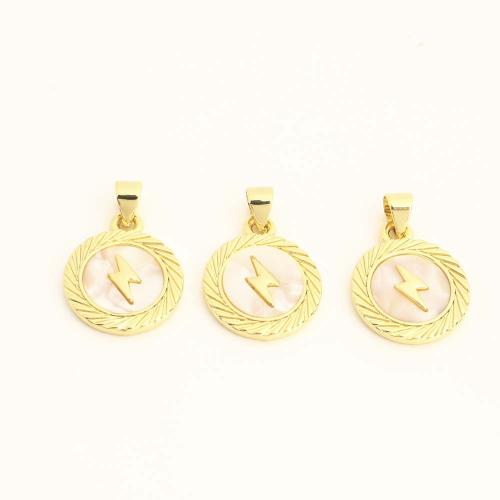 Messing Schmuck Anhänger, mit Muschel, DIY, goldfarben, verkauft von PC