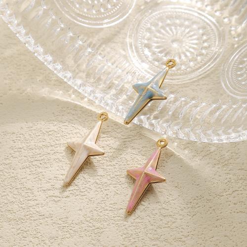 Stainless Steel Pendants, 304 Stainless Steel, Cross, gold color plated, DIY & enamel, more colors for choice, 10PCs/Bag, Sold By Bag