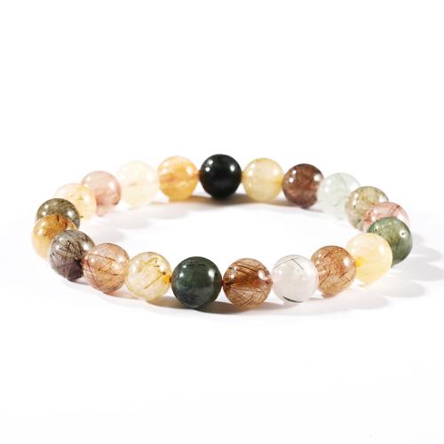 Quarz Armbänder, Rutilated Quarz, Modeschmuck, gemischte Farben, verkauft von PC