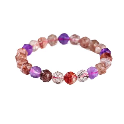 Bracelets quartz, Cristal naturel, bijoux de mode, couleurs mélangées, 8mm, Vendu par PC