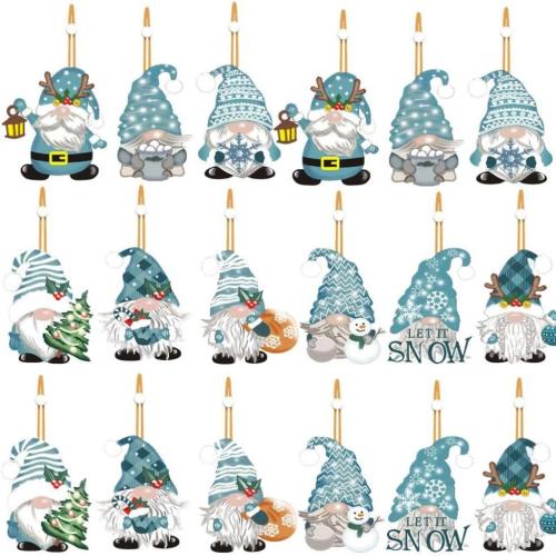 Christmas Decoration, Wood, 18 pieces & Christmas Design, more colors for choice, 62x52mm, Sold By Set