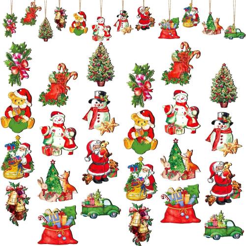 Christmas Decoration, Wood, printing, different quantity for choice & different styles for choice, Sold By Set