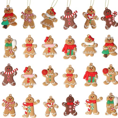 Christmas Decoration, Wood, Gingerbread Man, printing, different quantity for choice, Sold By Set
