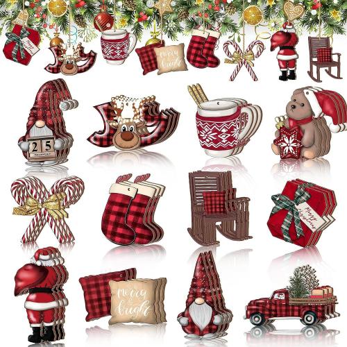 Christmas Decoration, Wood, printing, different quantity for choice, Sold By Set