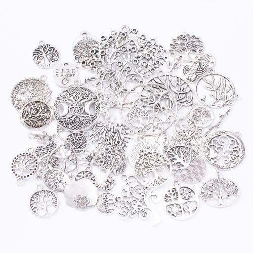 Tibetan Style Pendants, plated, mixed pattern & DIY, more colors for choice, pendant length 20-60mm, 100G/Bag, Sold By Bag